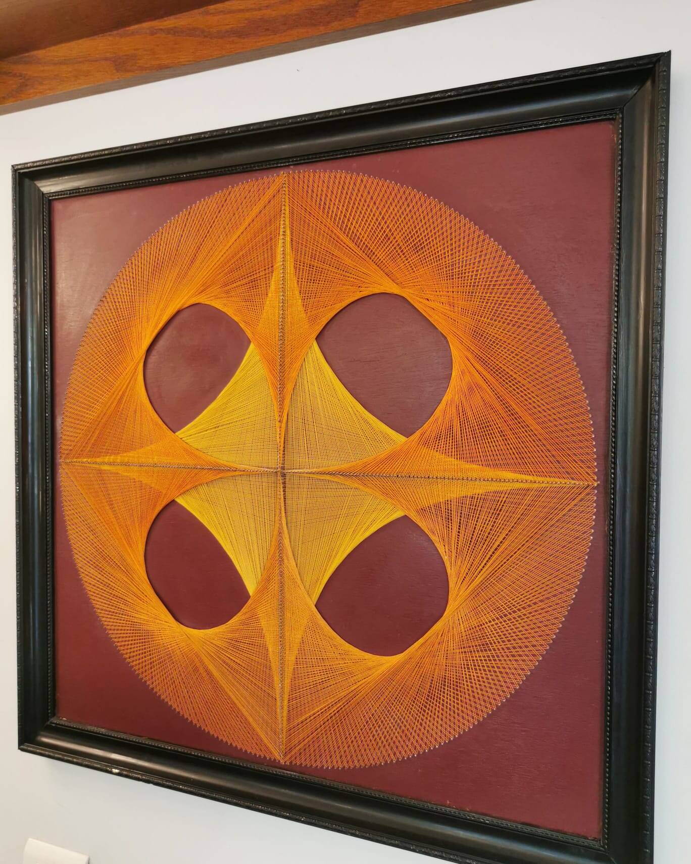 Vintage stretched wire painting from the 70s