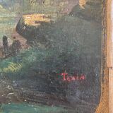 Counterpart of Paintings by Jean Ernest TEXIER (1829-1900) Fisher landscape