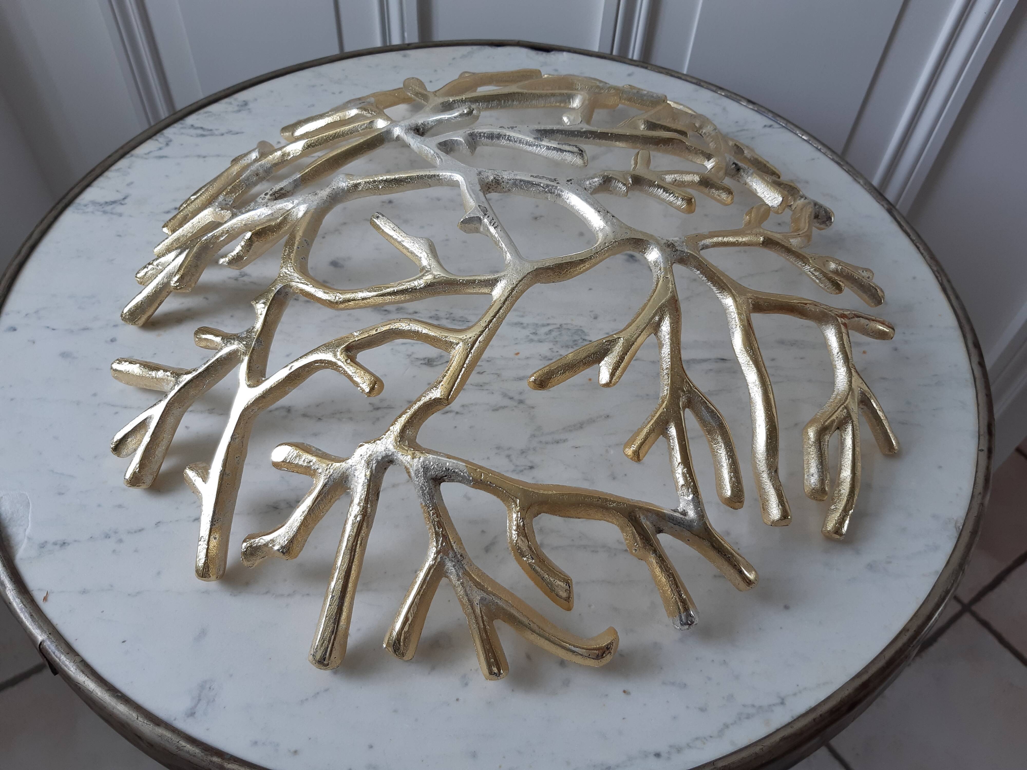 Vintage golden and silver fruit basket