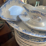 39-piece blue floral service - terre de fer