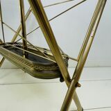 Vintage magazine rack, Neo classical brass dolphine rack