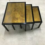 70s metal and glass tables