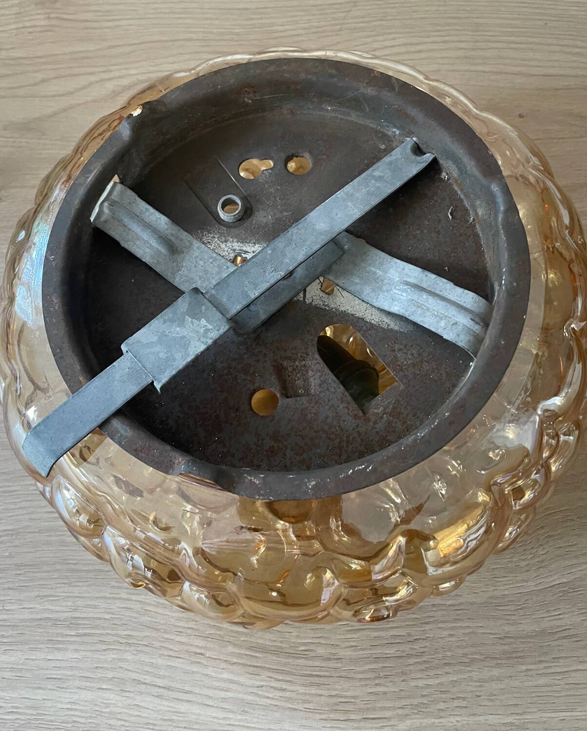 Helena Tynell Vintage Snail Amber Glass Ceiling Light