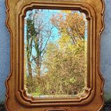 80s beveled gold mirror