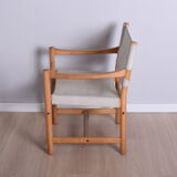 Fauteuil en toile et chêne de Ditte & Adrian Heath, années 1960