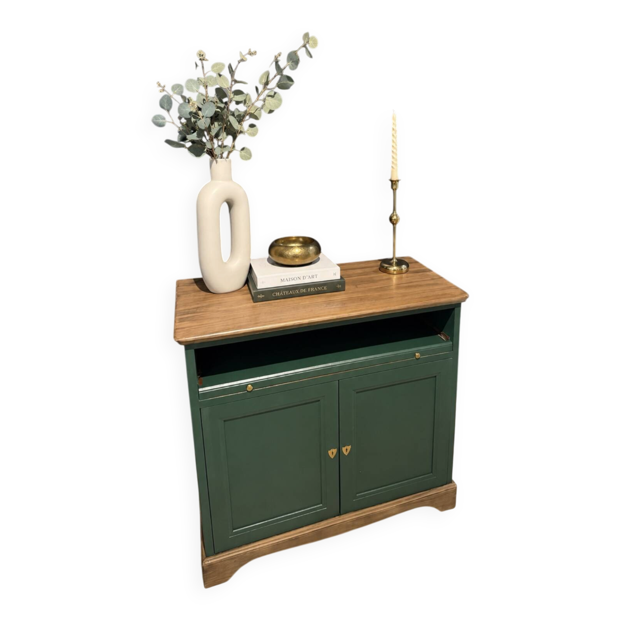 Buffet vintage rénové - Collection Émeraude boisée
