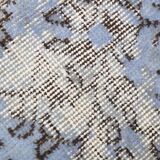 Turkish All-Over Floral Light Blue Vintage Runner Rug, 61x207Cm