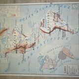 Vintage school poster from the 50s Rossignol America Physics and Politics