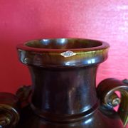 Grand Vase en Barbotine. XIX siècle.