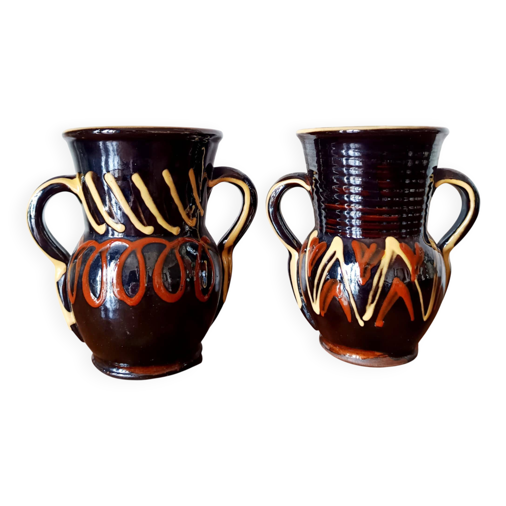 Pair of vintage 1960 ceramic vases