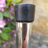 Vintage stool in brown skaï