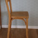 Set of 8 classic Baumann chairs 1950 light beech