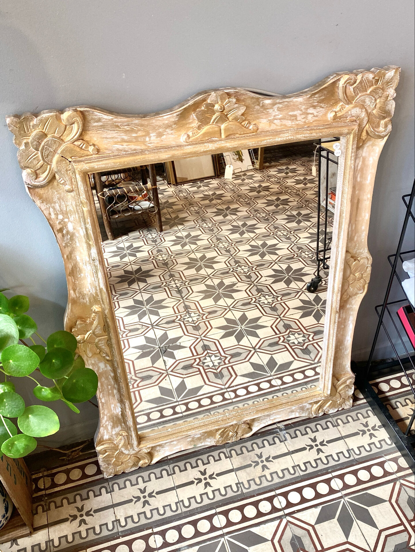 Large gilded wooden mirror