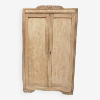 Armoire art déco en bois naturel