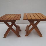 Set of 2 folding stools for children, wooden