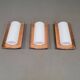 3 x Bankamp Leuchten sconces / wall lights '80s white glass / glass with a layer of copper