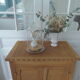 Meuble vintage 2 portes, faible profondeur en bois marqueté finition cirée