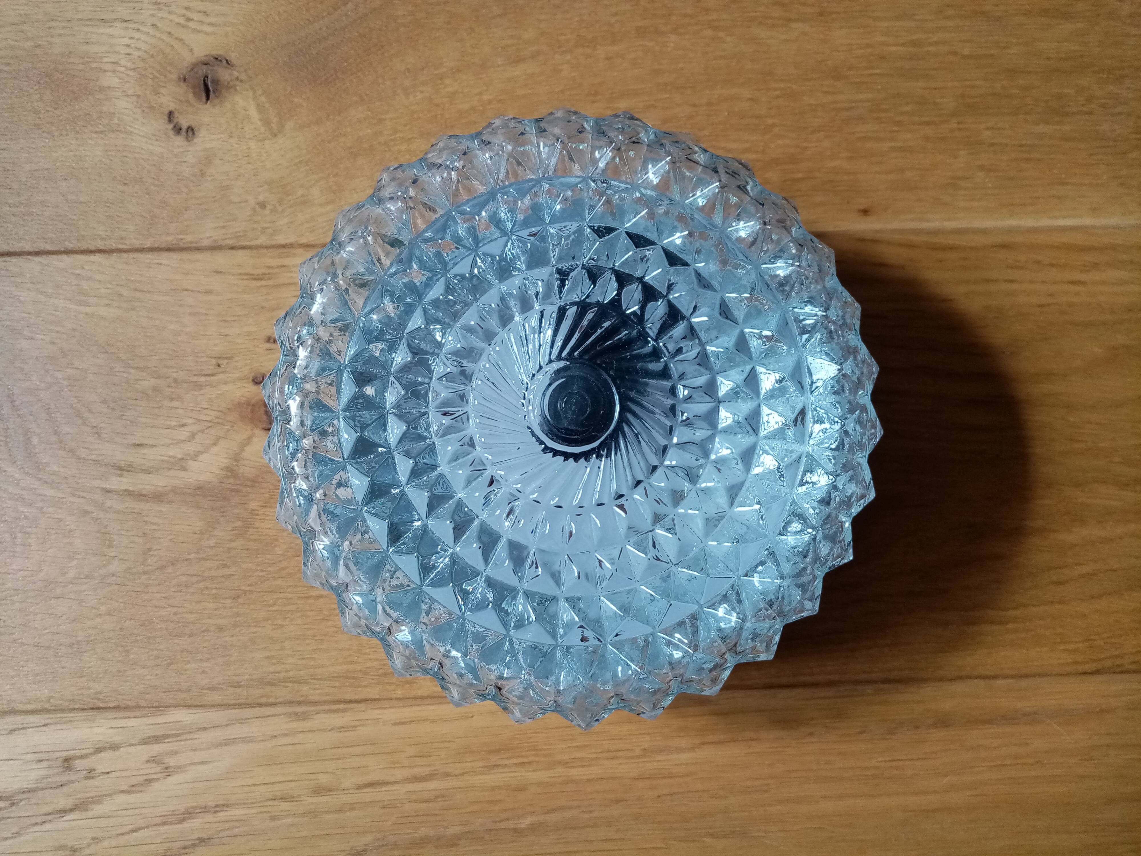 Molded glass wall or ceiling lamp