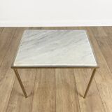 Pull-out tables in marble and gilded brass 60s