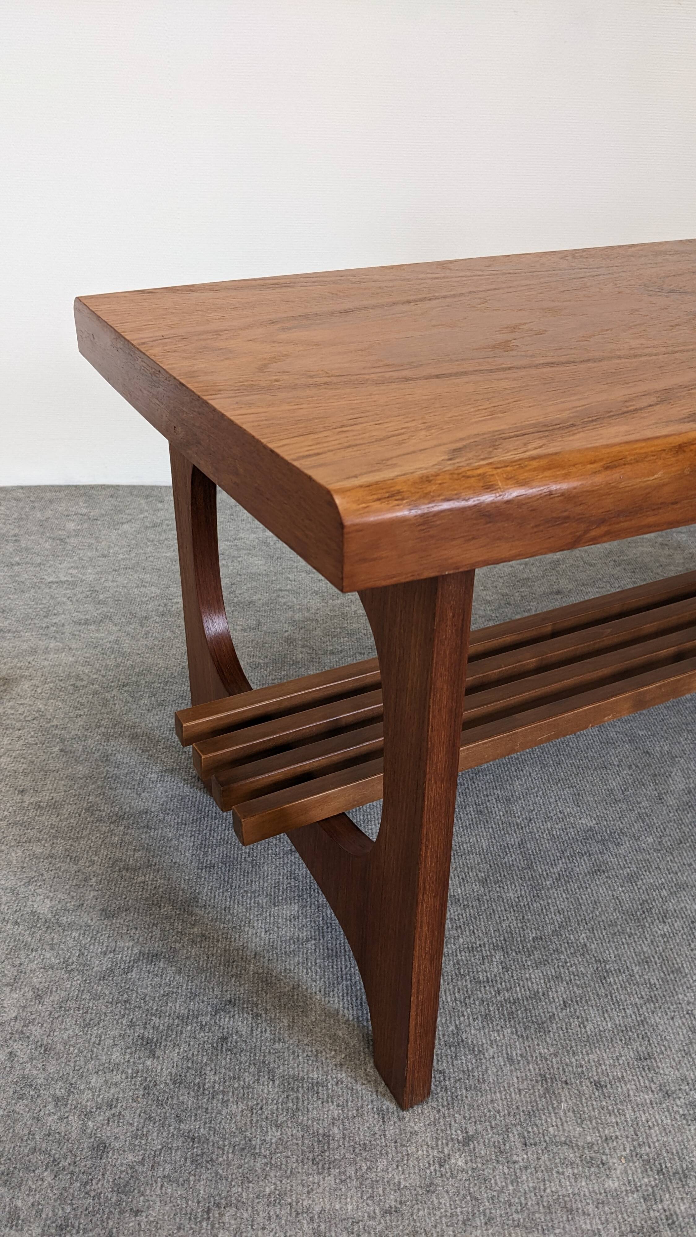 Scandinavian teak coffee table with magazine rack, Sweden circa 1960.