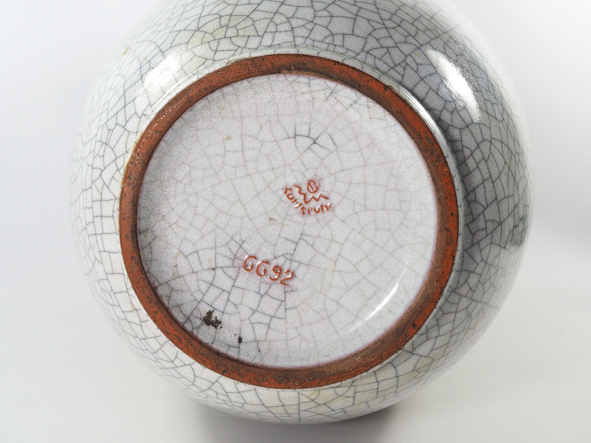 Ceramic floor vase cracked by Karlsruhe Germany, 1950s