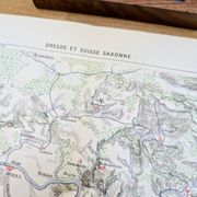 Dresden and Saxon Switzerland, original map printed in 1879.