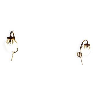 Pair of 50s/60s golden wall lights