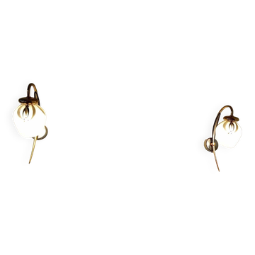 Paire d'appliques années 50/60 dorées