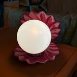 Burgundy ceramic shell lamp