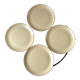 Set of 4 large flat plates in light stoneware made in France 60s and 70s