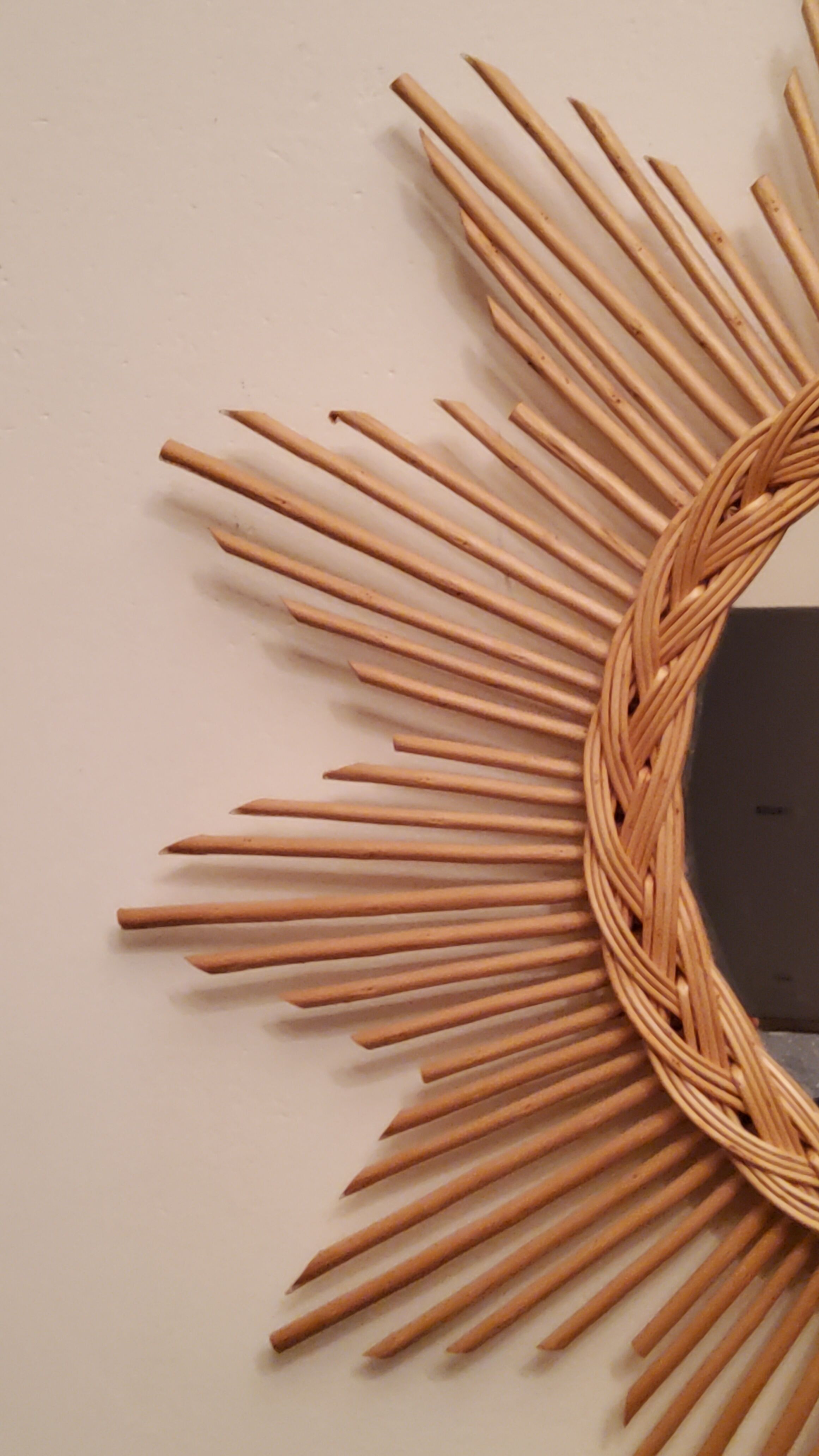 Rattan sun mirror from the 70s
