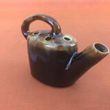 Années 1950  Vase / Pique fleurs forme arrosoir Grès flammé