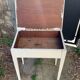 Bureau pupitre table d'appoint en bois peint vintage