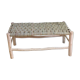 Lemon tree wood bench and braided palm leaf