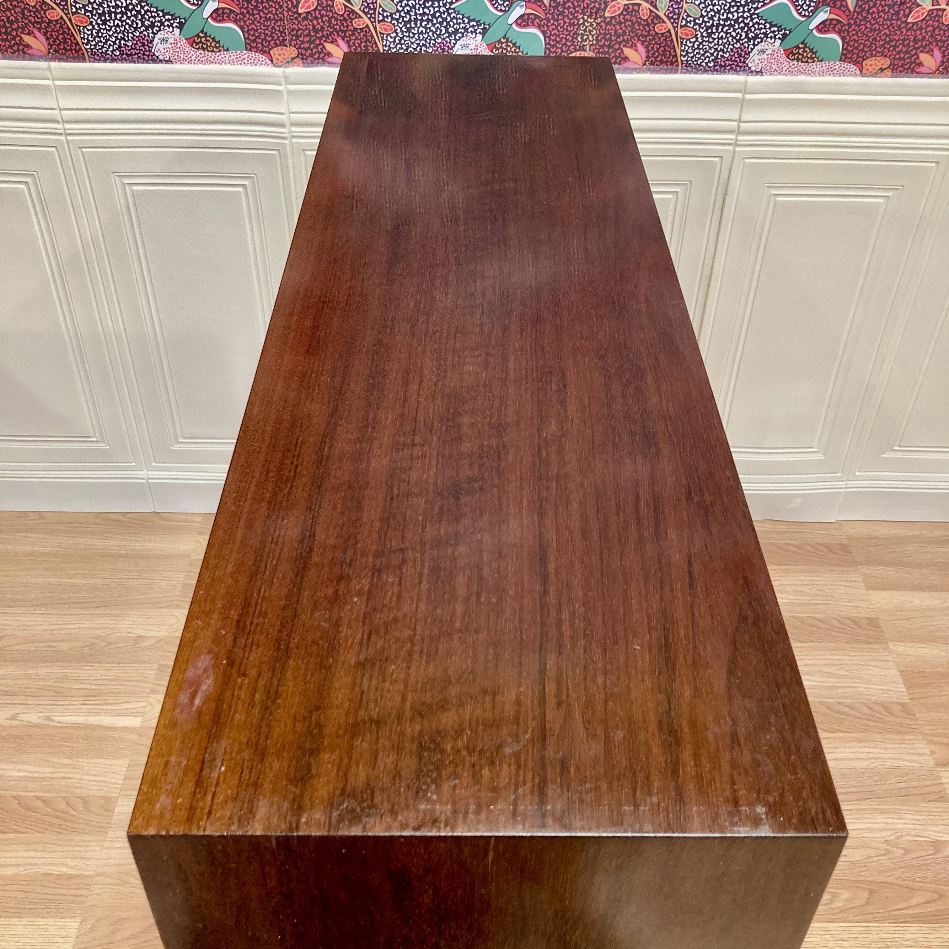 Bureau palissandre mural suspendu design scandinave 1950.