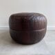 Vintage dark brown patchwork ottoman / poof