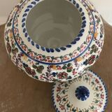 Jar, candy dish in enamelled ceramic with hand-painted decoration by p.arzobispo