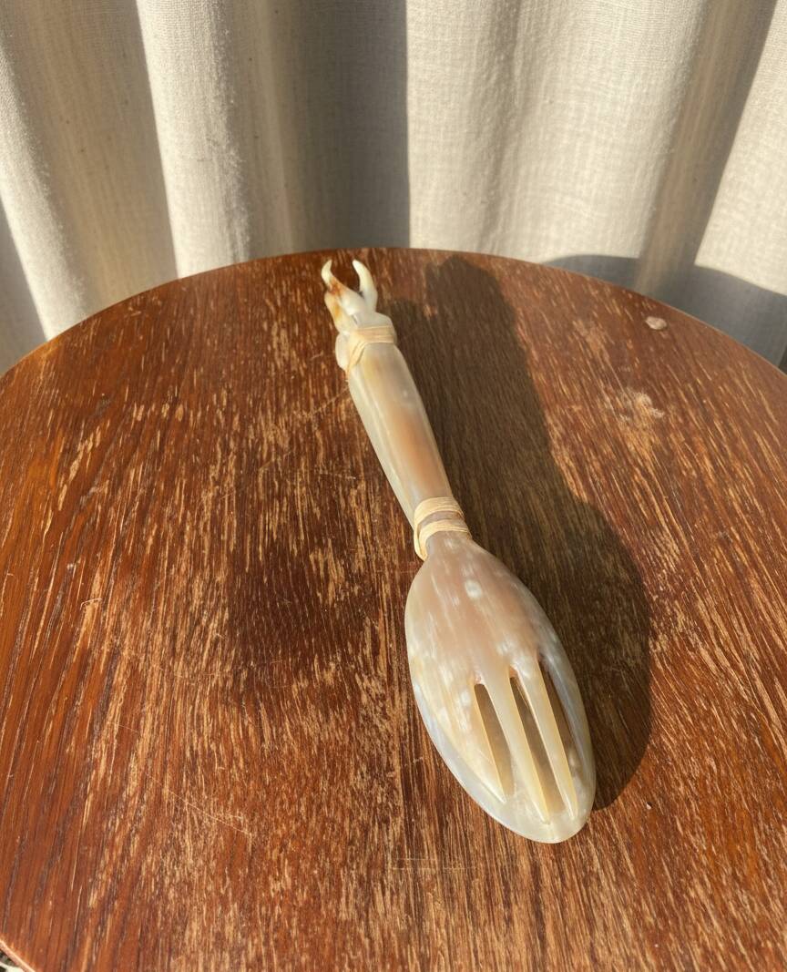 Paire de couverts à salade (corne)
