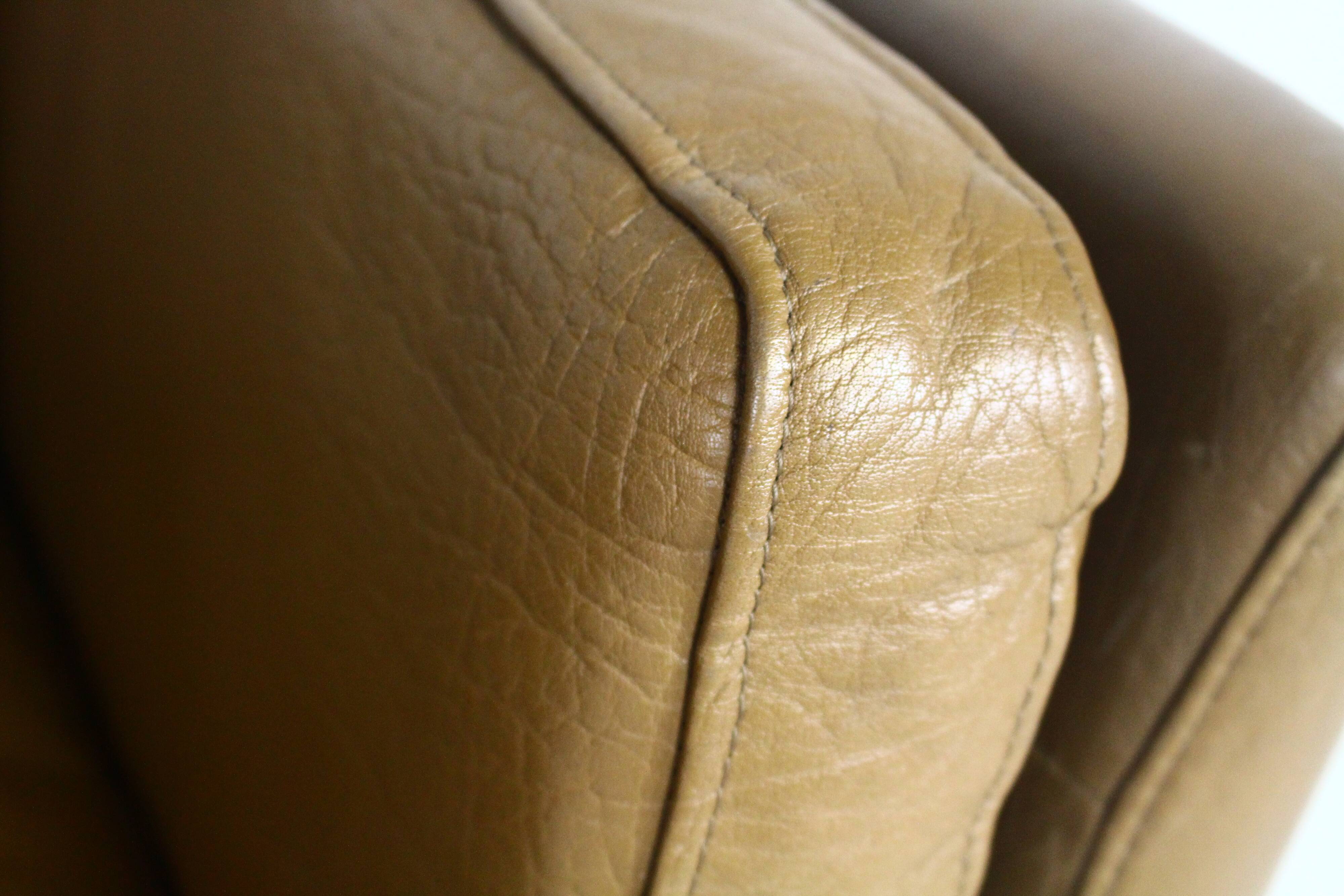 1970s brown leather sofa by Vejen Polstermøbelfabrik