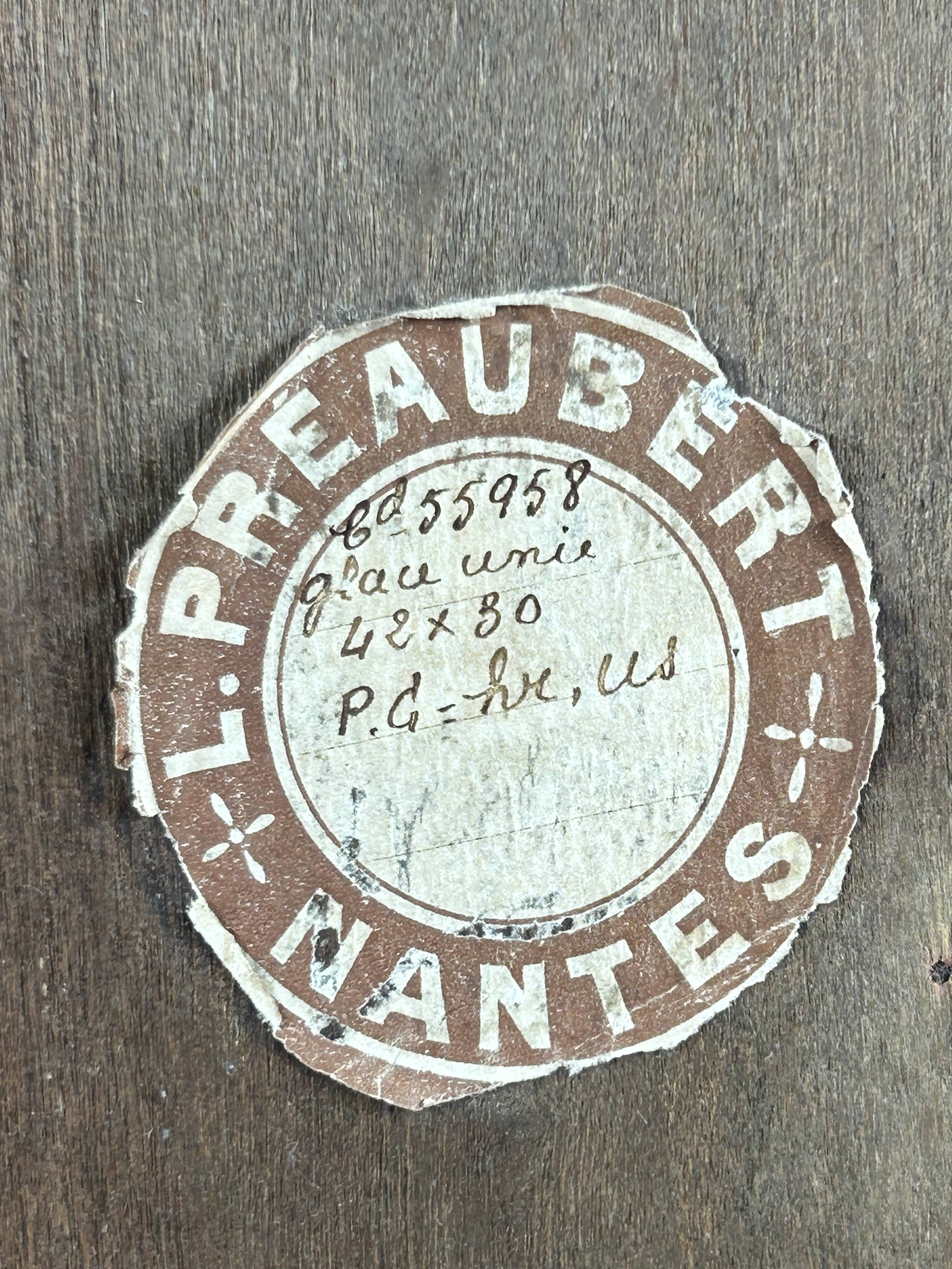 Mirror countryside wood and moulded stucco painted with gold garlands - 50 x 37 cm