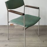 Set of 3 vintage green armchairs by Gijs Van Der Sluis