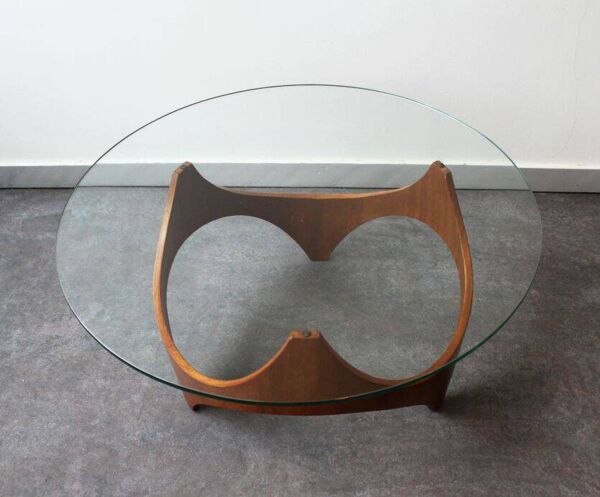 Table basse moderniste attribuée à HP Glass, États-Unis, 1960