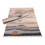 Pair of kilims or tapestries in a modern style, Central Asia, late 20th century.