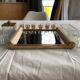 Art Deco aperitif tray, painted wood and gold metal