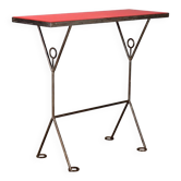 Console vintage en bois laqué rouge, design Italie, années 1990