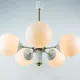 Vintage White 1970s Sputnik Chandelier – Mid-Century Modern Ceiling Light