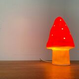 Postmodern plastic mushroom table lamp by Heico.