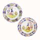 Set of two vintage majolica plates, Mister and Missus.