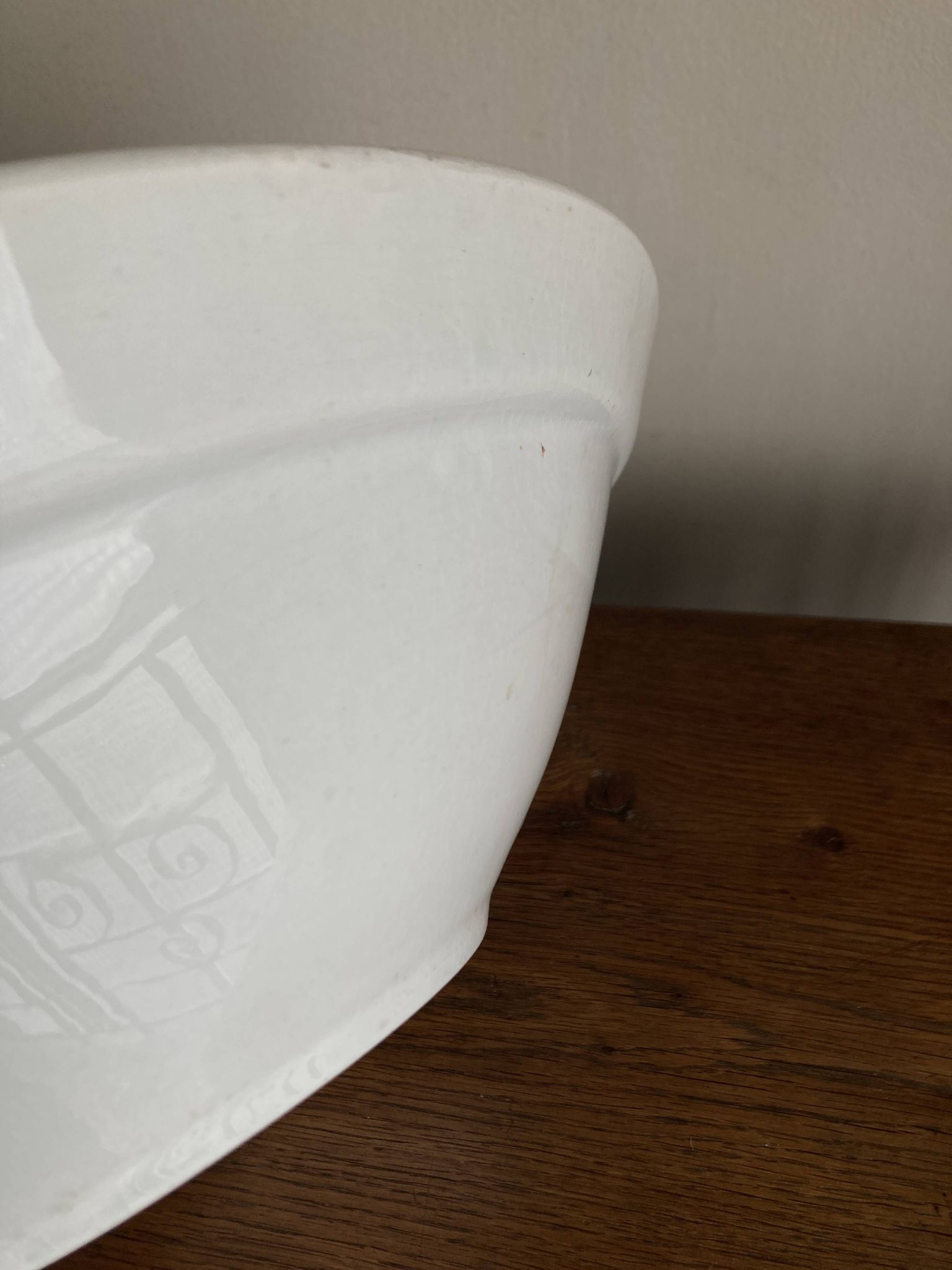 Earthenware salad bowl centrepiece Choisy 1900 white