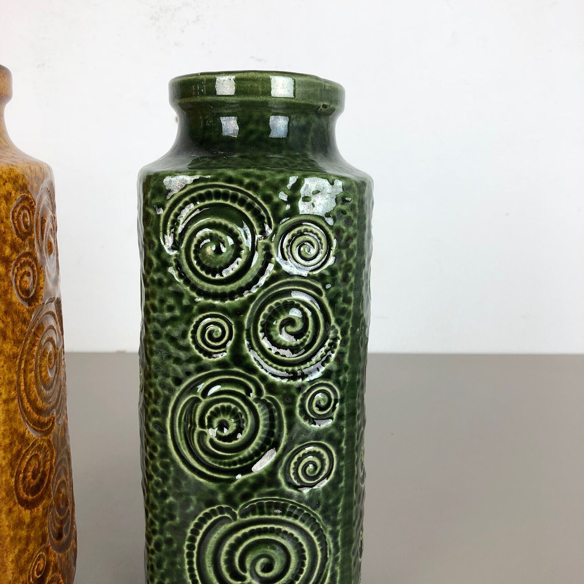 Set of two pottery fat lava vases jura "282-26" made by Scheurich, Germany 1970s